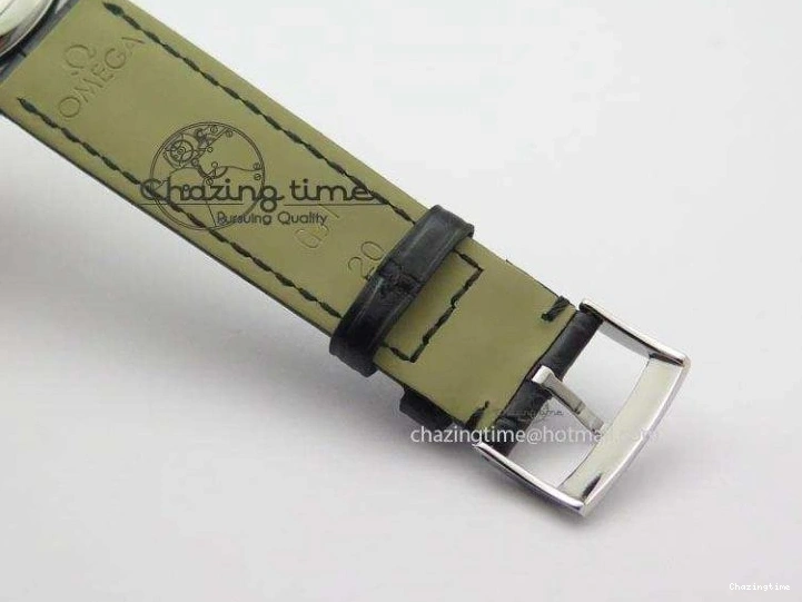 0404 Flexible De Ville MK 1:1 Best Edition SS White Dial On Black Leather Asian Seagull T1701 (Sec@6) 8244